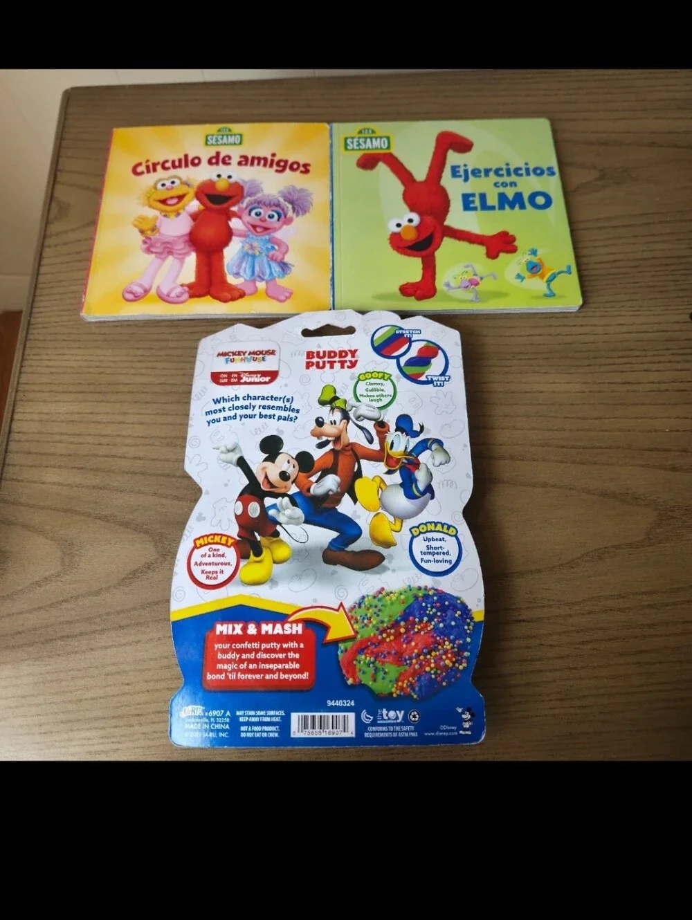 Sesame Street Spanish Board Books & Disney Mickey Buddy Putty Set